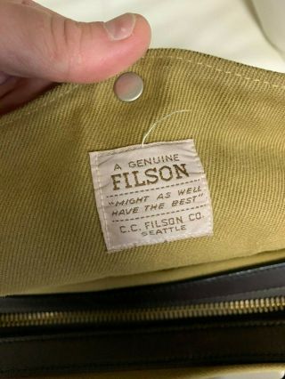 Filson Computer Briefcase Bag Rugged Twill Tan Vintage Discontinued 2
