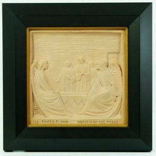 Rare George Tinworth Doulton Lambeth Relief Terracotta Plaque Angels & Woman