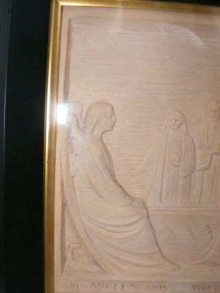 Rare George Tinworth Doulton Lambeth Relief Terracotta Plaque Angels & Woman 3