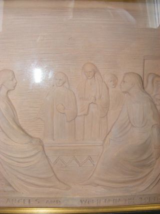 Rare George Tinworth Doulton Lambeth Relief Terracotta Plaque Angels & Woman 4