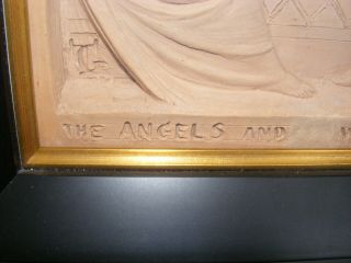 Rare George Tinworth Doulton Lambeth Relief Terracotta Plaque Angels & Woman 7