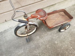 40 ' s 50 ' s Vintage Garton Delivery Cycle Tricycle Wagon Pedal Car Rare 2