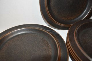 Arabia of Finland Ruska Set of 8 Vintage Dinner Plates,  10 - 1/8 