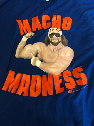 Vtg Vintage Wwf Macho Man Madness Randy Savage Tee Shirt Xl Large Wcw Rare 2