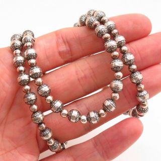 Carolyn Pollack Old Pawn Vintage Sterling Silver Handmade Tribal Bead Necklace