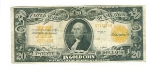 1922 $20 Gold Certificate Fr 1187m Rare Low Serial Mule Payable In Gold Coin