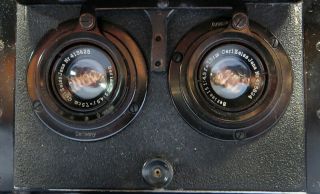 Rare Goltz & Breutmann Mentor Stereo Reflex Camera Carl Zeiss 7.  5cm f/4.  5 Lenses 2