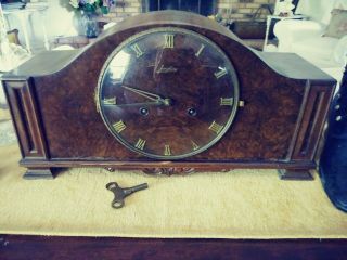 Vintage Junghans Mantle Clock With Pendulum W278 Movement And Key Well