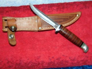Near Vintage Case Xx Razor Edge Fixed Blade Knife & Sheath M3f Ssp