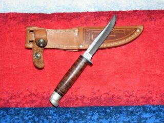 Near Vintage CASE XX RAZOR EDGE Fixed Blade Knife & Sheath M3F SSP 2