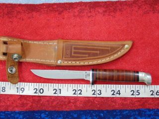Near Vintage CASE XX RAZOR EDGE Fixed Blade Knife & Sheath M3F SSP 6