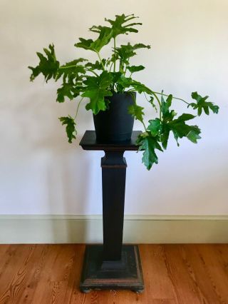 Antique Victorian Mahogany Column Pedestal Plant Stand