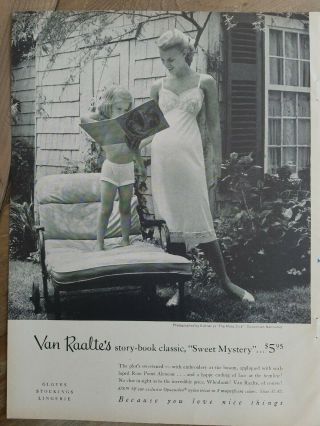 1957 Van Raalte Womens Sweet Mystery Slip Little Girl Panties Vintage Ad