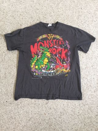 Vintage 80s Monsters Of Rock Van Halen 1988 Single Stitch Band T Shirt Black L