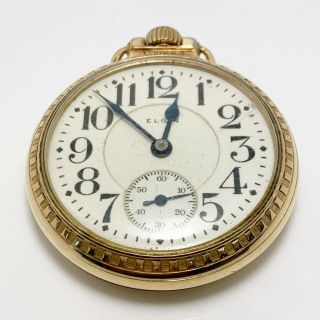 1917 Elgin 16s 21j Railroad Pocket Watch Gold Filled (4421)