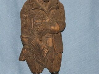 Vintage Black Forest Carved Figural Fox Hunt Wall Whip Holder 4