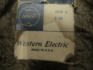 WESTERN ELECTRIC 422A RECTIFIER VACUUM TUBE,  1960 VINTAGE,  OK 2