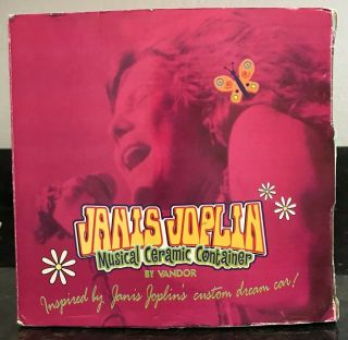 Janis Joplin Musical Cookie Jar RARE Vandor Psychedelic Container W/ Orig Box 12