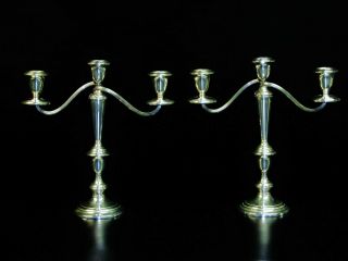 Gorham Weighted Sterling Silver Candelabra Candle Holders 1845.  4 Grams.