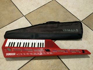 Vintage Yamaha Shs - 10r Red Keytar Fm Digital Keyboard W/ Soft Storage Carry Bag