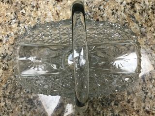 Vintage Clear Lead Crystal Cut Glass Basket Vase Floral Diamond by L.  E.  SMITH 5