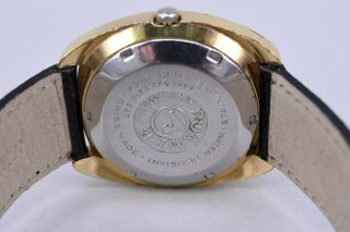 Vintage 1970s Roamer Searock Automatic Gold Swiss Men ' s Watch 37mm Lizard Strap 5