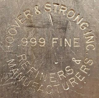 RARE 1984 Hoover & Strong Silver Sales Award RPP 5 oz Silver Bar 25 mintage 3