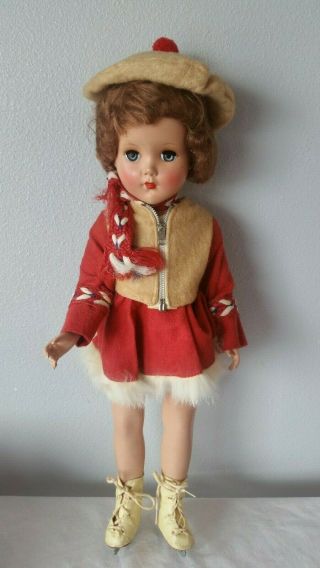 Vintage Arranbee Nanette Nancy Lee Ice Skater Doll Red Outfit 17 " R&b