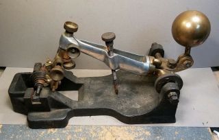 Vintage Diamond Sawing Machine Jeweler Cutting Tool Antique Cast Iron Brass LOOK 5