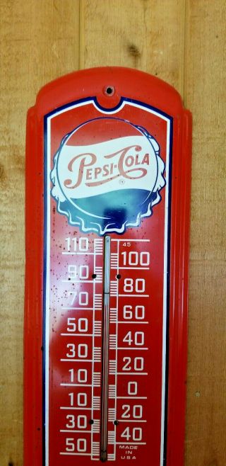 Vintage Pepsi - Cola Advertising Thermometer 2