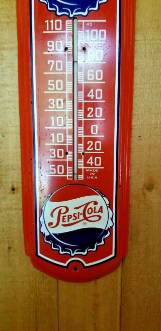 Vintage Pepsi - Cola Advertising Thermometer 3