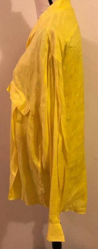 YOSHIE INABA L ' EQUIPE Long Sleeve linen Shirt Size 3X 3XL yellow Vintage MINT⭐️ 4