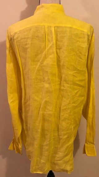 YOSHIE INABA L ' EQUIPE Long Sleeve linen Shirt Size 3X 3XL yellow Vintage MINT⭐️ 5