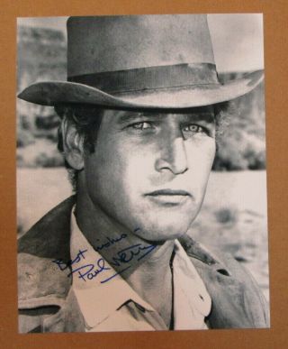 Vintage Paul Newman Auto Signed 8 X 10 Photo Playing Butch Cassidy Loa Rare