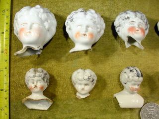 25 x excavated vintage victorian faded painted doll head 1890 mixed media Art 2