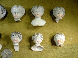 25 x excavated vintage victorian faded painted doll head 1890 mixed media Art 3