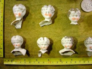 25 x excavated vintage victorian faded painted doll head 1890 mixed media Art 4