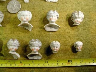 25 x excavated vintage victorian faded painted doll head 1890 mixed media Art 5
