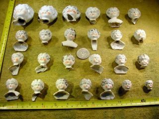 25 x excavated vintage victorian faded painted doll head 1890 mixed media Art 6