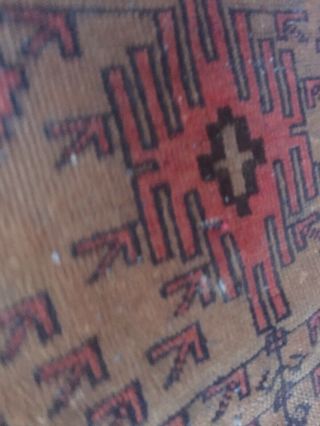 Antique Vtg Handmade Woven Wool Rug Native Aztec Persian Tribal Design 56” L 5