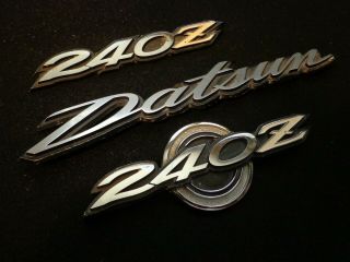 1970 - 1973 Datsun 240z Metal Emblems - Vintage Oem