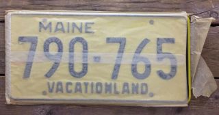 Vintage 1970’s 1973 Maine Pair License Plates Nos Old Stock 790 765 Set