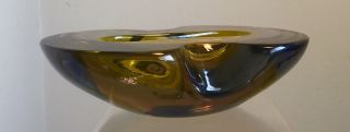 Vintage Murano Glass Bowl Antonio Da Ros For Cenedese Glass Flat Cut Geode 2