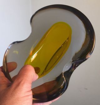 Vintage Murano Glass Bowl Antonio Da Ros For Cenedese Glass Flat Cut Geode 6