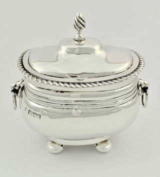 Antique Edwardian English Sterling Silver Tea Caddy - Chester 1904