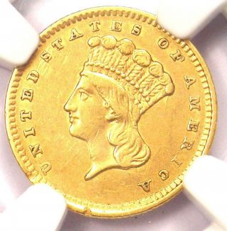 1856 Indian Gold Dollar Coin G$1 - Certified Ngc Au Details - Rare Coin