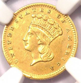 1856 Indian Gold Dollar Coin G$1 - Certified NGC AU Details - Rare Coin 5