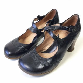 John Fluevog Operetta Malibran Heels Shoes Black Soft Leather Women 