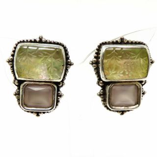 Nyjewel Vintage Stephen Dweck 925 Silver Gemstone Clip On Earrings 23.  1 Gram