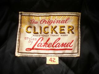 Vtg 50 ' s 60 ' s Lakeland The Clicker Car Coat Jacket Men ' s 42 red 3